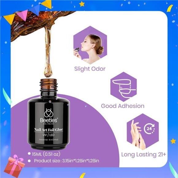 Beetles15ml Nail Foil Glue, Foil Transfer Gel for Nails Stickers Transfer Nail - Picture 6 of 7